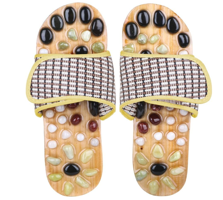 A great acupuncture gift - Acupressure reflexology sandals slippers with crystals and stones