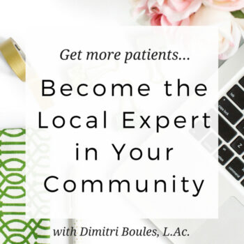 Practice-building expert Dmitri Boules, L.Ac., shares his tips from the Oak Point Method to build your clinic - Practical, actionable, and overall great advice! www.MichelleGrasek.com
