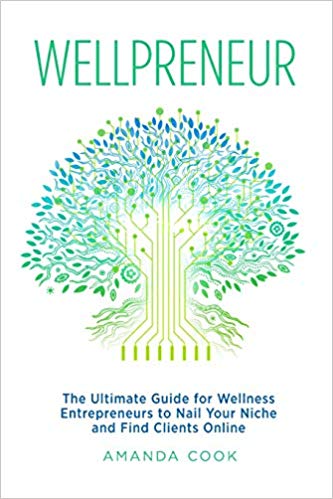 Wellpreneur Guide for Wellness Entrepreneurs to Nail Your Niche and Find Clients Online by Amanda Cook book cover
