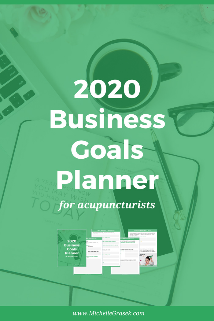 2020 Business Goals Planner Workbook for Acupuncturists