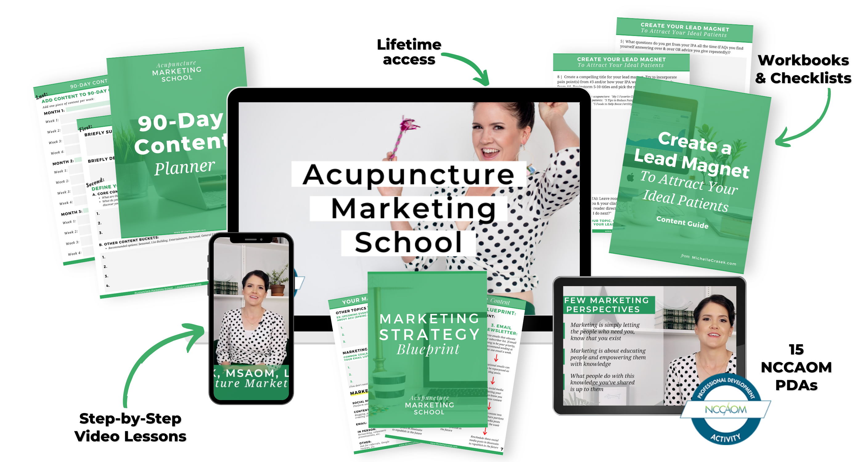 Acupuncture Marketing School Online Course Multi-Device Mockup Image